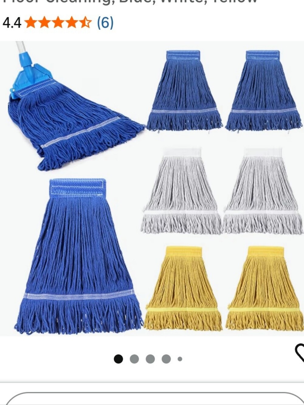 Hushee 6 Pcs Commercial Mop Head Replacement 18 oz Loop End Cotton String Mop He